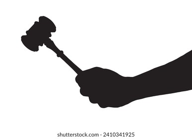 Man's hand grips a gavel, representing judge or auctioneer