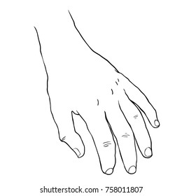the man's hand is palm down vector illustration