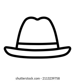 Man's Hat Flat Icon Isolated On White Background