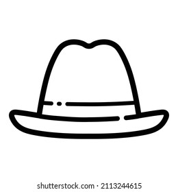 Man's Hat Flat Icon Isolated On White Background
