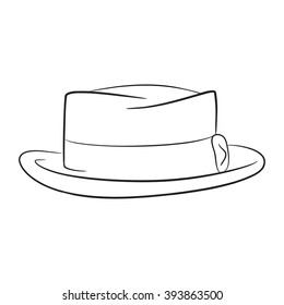 mans hat logo contour .Vector illustration. EPS 10.