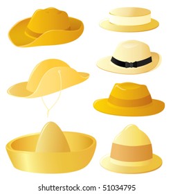 Man's hat set. Vector.