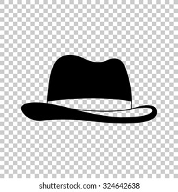 man's hat vector icon - black illustration