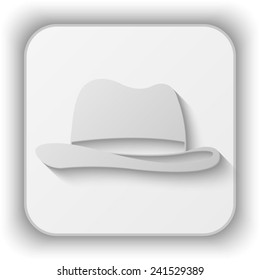 man's hat vector icon - paper button 