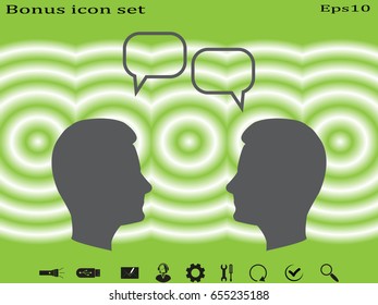 a man's head, bulb icon, vector illustration eps10
