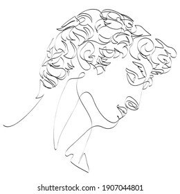 Continuous Line Drawing Set Faces Hairstyle Stock Vector (Royalty Free ...