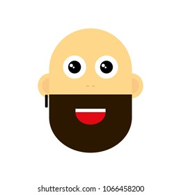 Man's head with earring in flat style