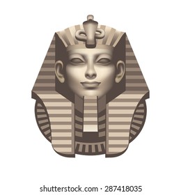 The man's head in Egyptian style on white background
