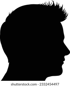 A mans head with face in silhouette profile.