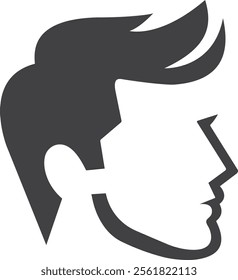 a man's head with a hair style on it