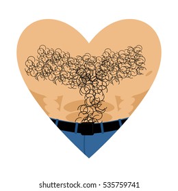Mans heart. Tons torso. Brutal man chest. Hairy chest male. Fitness athlete body. Courageous love.