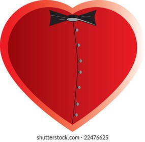 Man's heart in a tuxedo and the butterfly