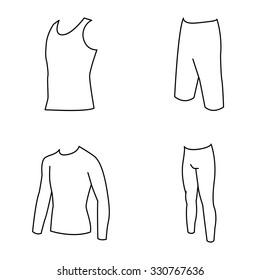 Man's inner wear vector outlines icons