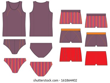 Mans lingerie collection set vector illustration