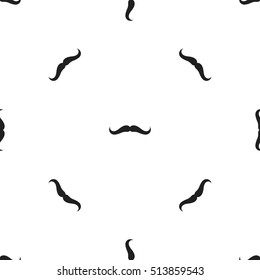 Man's mustache icon in black style isolated on white background. Beard pattern symbol stock vector illustration.