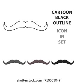 Man's mustache icon in cartoon style isolated on white background. Beard symbol stock vector illustration.
