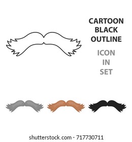 Man's mustache icon in cartoon style isolated on white background. Beard symbol stock vector illustration