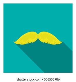 Man's mustache icon in flat style isolated on white background. Beard symbol vector illustration.