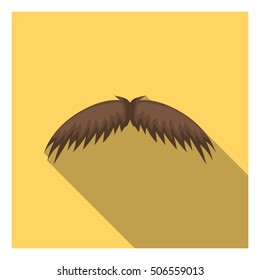 Man's mustache icon in flat style isolated on white background. Beard symbol vector illustration.