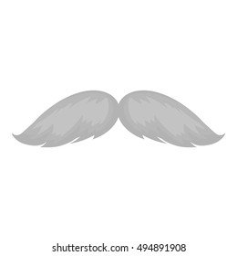 Man's mustache icon in monochrome style isolated on white background. Beard symbol stock vector illustration.