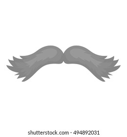 Man's mustache icon in monochrome style isolated on white background. Beard symbol stock vector illustration