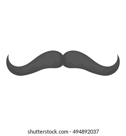 Man's mustache icon in monochrome style isolated on white background. Beard symbol stock vector illustration.