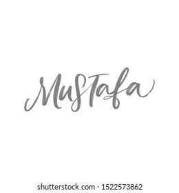 MAN'S NAME MUSTAFA. VECTOR HAND LETTERING