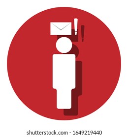 mans red backgound vector icon