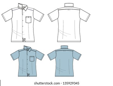 Man's shirt technical drawing