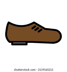 Mans shoe icon flat emoji isolated on white background