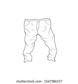 Man's shorts with black isolated lines on white background. This is design for website (icon, button, symbol) and other ideas. Eps 10