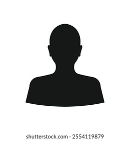 Man's silhouette glyph icon, silhouette symbol. Negative space. Vector isolated illustration