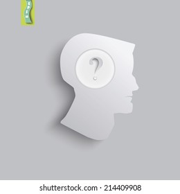 man's silhouette with a question mark