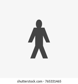 Man's silhouette vector icon isolated on trendy light grey background