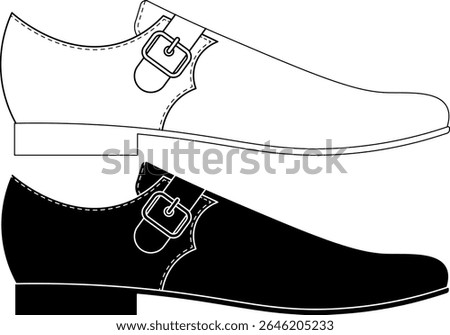 man's single-strap monk dress shoe icon set