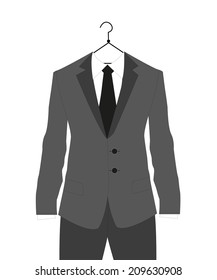 man's suit on hanger