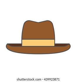 Mans Summer Hat Line Icon