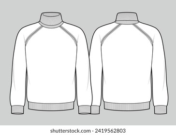 Mans sweater with raglan sleeves