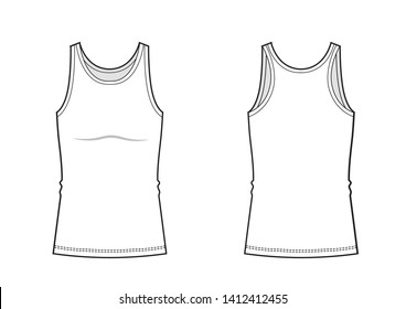 mans top without sleeves sketch