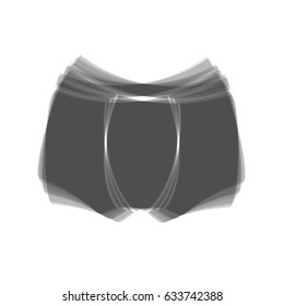 Man`s underwear sign. Vector. Gray icon shaked at white background.