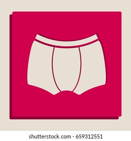 Man's underwear sign. Vector. Grayscale version of Popart-style icon.