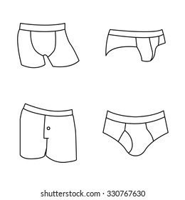 Man's Undies Vector Outlines Icons