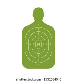 Man-shaped shooting target for practice on a rifle range