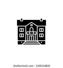 Mansion black icon concept. Mansion flat  vector symbol, sign, illustration.