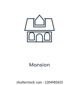 Mansion concept line icon. Linear Mansion concept outline symbol design. This simple element illustration can be used for web and mobile UI/UX.