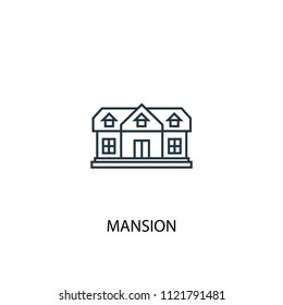 Mansion concept line icon. Simple element illustration. Mansion concept outline symbol design from real estate set. Can be used for web and mobile UI/UX