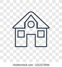 Mansion concept vector linear icon isolated on transparent background, Mansion concept transparency concept in outline style