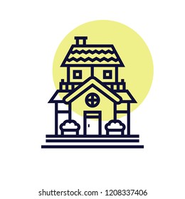 Mansion, estate, home, residential vector icon