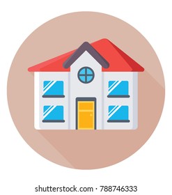 Mansion Flat Colored  Icon
