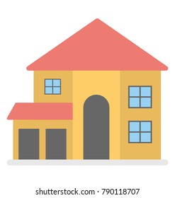 Mansion Flat Colored Icon
